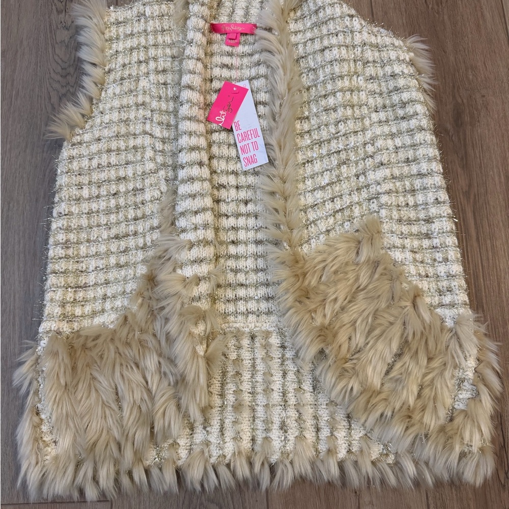Lilly Pulitzer Torini Vest in the Sandbank Metallic